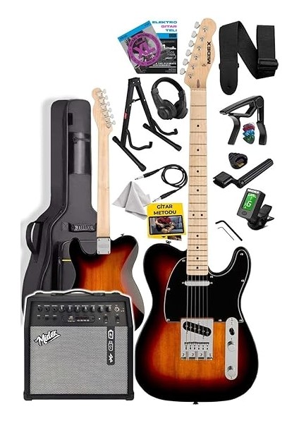 TLX-50SB-50AMP Tele Kasa Maple Klavye 2 Single-Coil 50W Amfili Elektro Gitar fiyatları