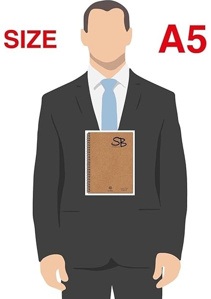 A5 140 Sf. Defter Kraft Kapak Spiralli Hafif Kağıt Kareli 70 Yp. modelleri