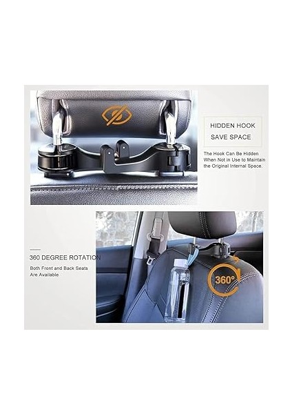 Bir Arada Araba Kafalık Kancası, Gizli Yaratıcı Kilit Tokası Tipi Kanca, Arka Araç Telefonu Tutucusu Için Otomatik Sabitleme Klipsi indirimleri