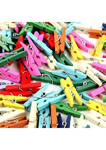 Dekoratif Fotoğraf Albüm Mini Ahşap Mandal ~100 Adet indirimleri