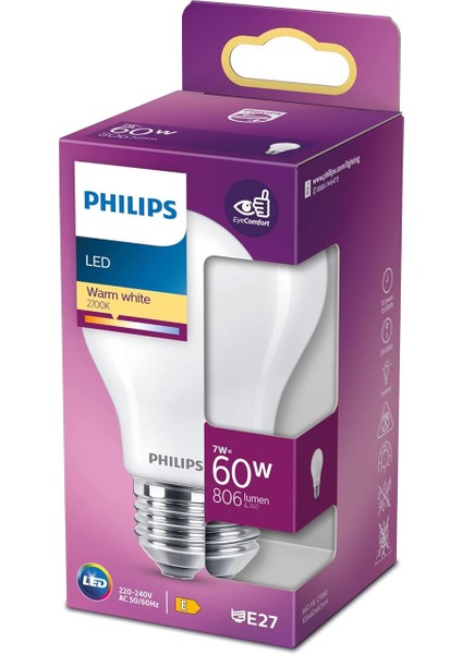 LED Classic 60W A60 E27 Ww Fr Nd Rfsrt4