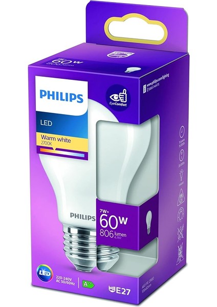 LED Classic 60W A60 E27 Ww Fr Nd Rfsrt4 modelleri