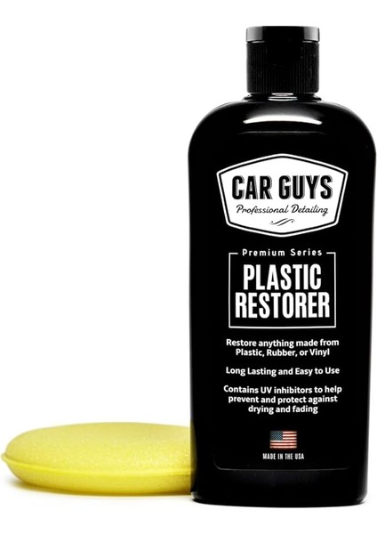 Guys Plastik Restoratör | Plastik, Kauçuk ve Vinili Hayata Döndürür! | Kullanıcı Dostu Trim Restoratörü | Güvenli Otomatik Detaylandırma Malzemeleri | Köpük Aplikatörlü 226 ml Kit