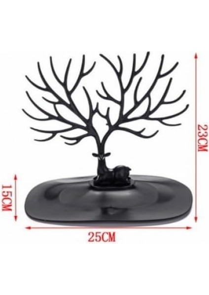 Tasarımlı Takı Standı, Yüzük ve Kolye Organizeri, Mücevher Sergileme Standı (Siyah) fiyatları