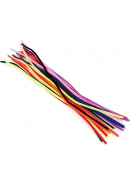 100 Adet, Renkli Şönil, Tüylü Tel, 30 Cm, Eğitici Şönil Seti, Peluş Tel modelleri