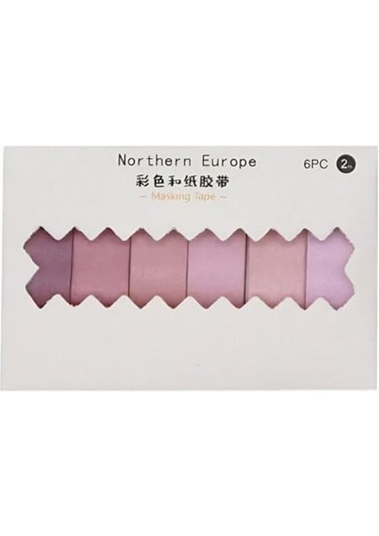 Pembe Temalı 6 Renkli Washi Bant • Sticky Note