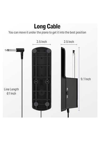 DSP-001 Sustain Pedal, Klavye, Piyano, Sustain Pedal, Dijital Piyano, Mıdı Klavye Için, Elektronik ve Polarite Şalterli Evrensel Amortisör Ayak Pedalı fiyatları
