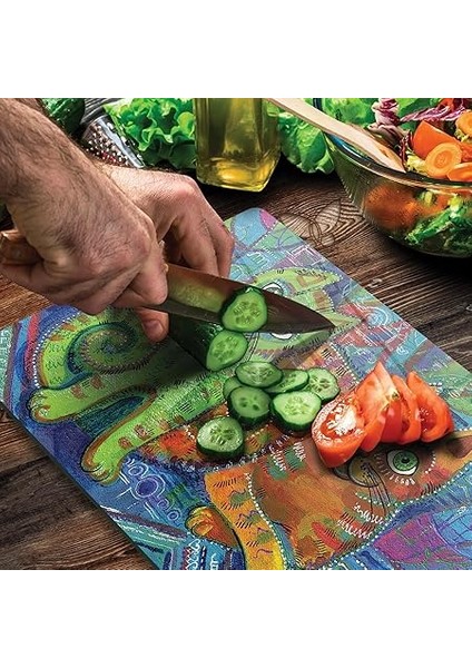 Cam Kesme Tahtası Kedi Desenli modelleri