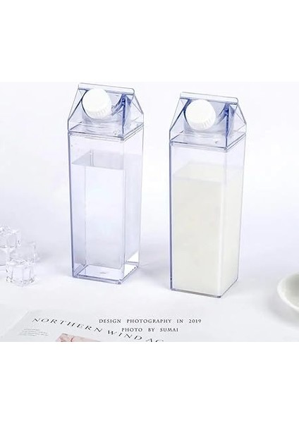 Süt Kutu Tasarımlı Su Kahve Içecek Şişesi | Cam Değildir | Kahve ve Sunum Bardağı ve Matarası 500-600ML fiyatları