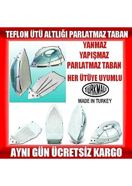 Yanmaz Yapışmaz Parlatmaz Teflon Ütü Altlığı Tüm Ütülere Uyumlu Yaylı Ütü Tabanı K76YT6 fiyatları