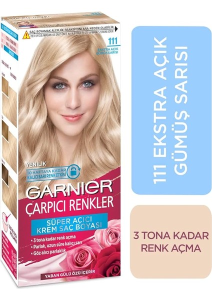 Çarpıcı Renkler Saç Boyası 111 Ekstra Açık Gümüş Sarısı