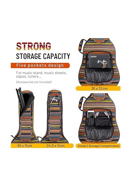CY0186 Bohemian 15.6mm Gig Bag Dolgulu Su Geçirmez Gitar Çantası fırsatları