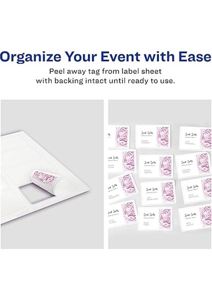 Esnek Isim Etiketi Çıkartmaları, Beyaz Dikdörtgen Etiketler, 400 Çıkarılabilir Isim Rozeti, 2-1/3" x 3-3/8" (5395) modelleri