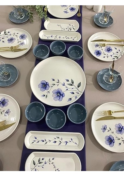 Menekşe 6 Kişilik 29 Parça Kahvaltı Takımı (Çay Bardak Hediyeli) fırsatları