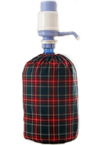 Yeşil Kırmızı Ekoseli Damacana Kılıfı