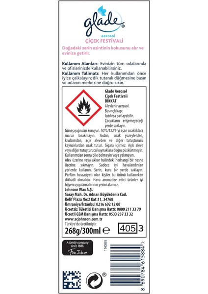 Aerosol Çiçek Festivali Oda Kokusu 300 ml (1 x 300 Ml) fiyatları