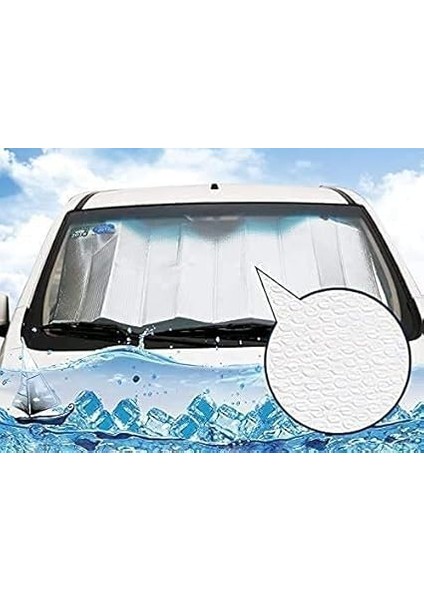 Ön Taraf Için Katlanabilir Güneş Koruması, Ön Cam Için Güneş Koruması, Evrensel, 2 Vantuz, 2 Kayış (130 x 60) fiyatları