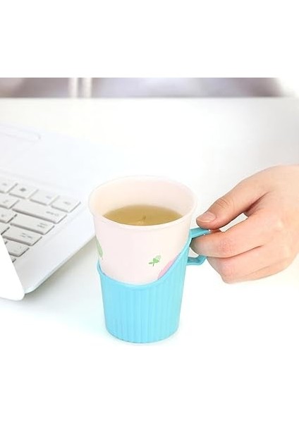 10 Adet Taşınabilir Sıcak Cam ve Kağıt Bardak Tutucu Sıcak Soğuk Yalıtımlı fırsatları