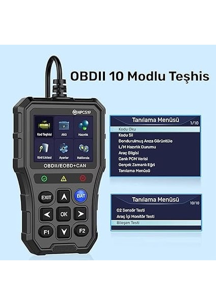 Npc Türkçe Obdıı/eobd+Can Modlu Hata Hafızalı Araç Arıza Tespit/silme Cihazı (NPC519) modelleri