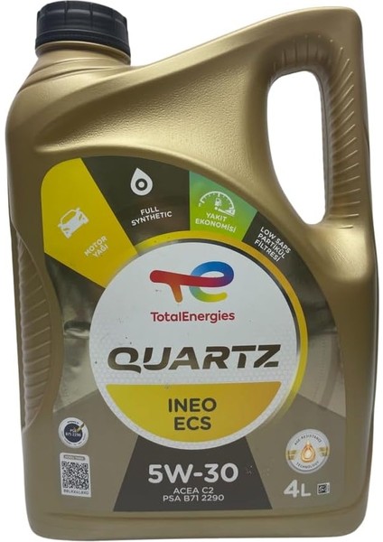 Yağı Total Quartz 5W30 Ineo Ecs Dpf 4 Litre Full Sentetik Dizel Partikül Filtreli Araçlar Için