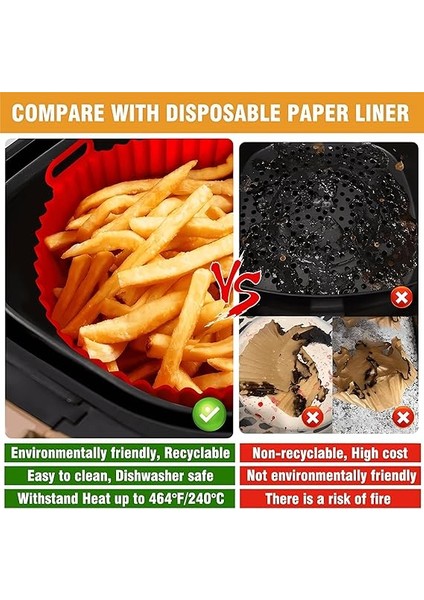 3 Adet Sıcak Hava Fritözü Silikon Kalıp Sıcak Hava Fritözü Liner Silikon Kalıp Tekrar Kullanılabilir ve Sıcak Hava Fritözü, Mikrodalga Fırın ve Fırın Için Uygundur (Siyah) modelleri