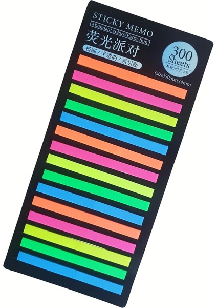 Post-It Sticky Notes Şeffaf Renkli Yapışkan Postit Not Kağıdı Etiketi Kısa Şeritler (Renk 4)