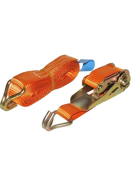 Safeset Sg-27 25MM 1 Inç Spanzet 4 mt 400-800 kg Kaldırma 6 mm Çift J Kanca 1.1 Yük Gerdirme Halatı