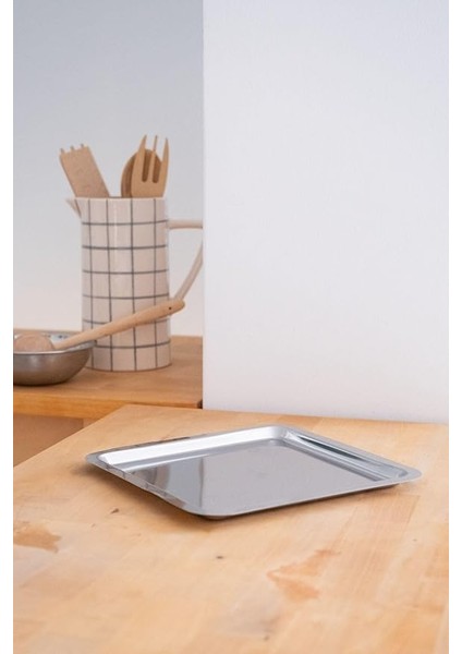 & Stone Metal Kare Servis/sunum Tepsi