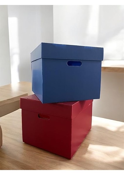 Kutusu 2 Adet Dekoratif Depolama Kutusu Oyuncak Kutusu Arşiv Depolama Organizer 2 Renk Kutu (Mavi-Kırmızı) fiyatları