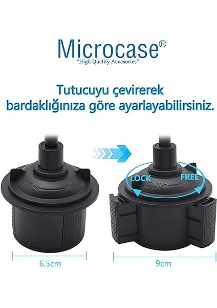 Araç Içi Bardaklıktan Monte Telefon Tutucu Siyah - Model AL2910 indirimleri