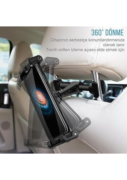 Mobile Araç Içi Arka Koltuk Için Tablet Tutucu, 360 Derece Dönebilen Ayarlanabilir Tablet, Telefon Tutucu Siyah modelleri