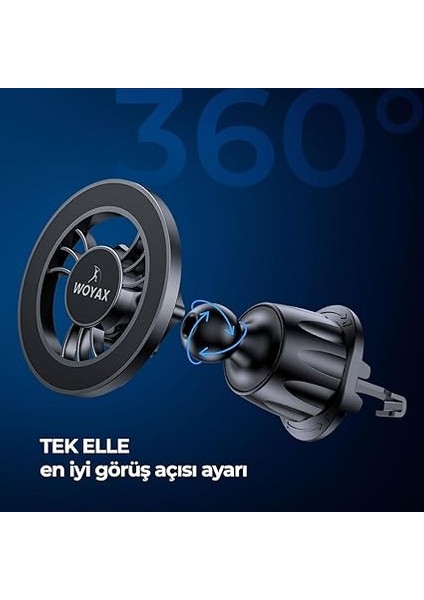 By Deji Güçlü Mıknatıslı Kancalı Araç Içi Telefon Tutucu - Magsafe iPhone ile Uyumlu Havalandırma Için fırsatları