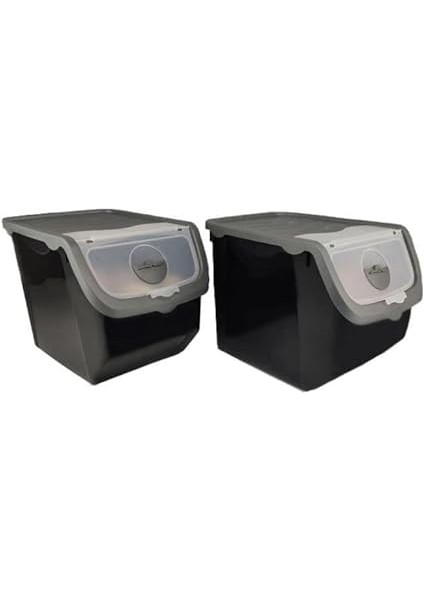 Coral 2'li Soğan Patates Saklama Kabı 12 Litre - Gri fırsatları