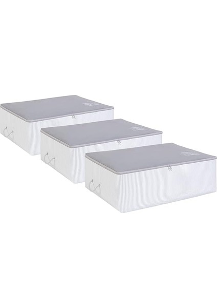 Home Textile 3'lü Büyük Boy Gri Renk Stuff & Things Baza Altı Hurç Set