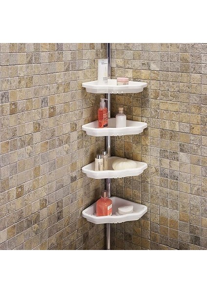 Banyo Köşe Rafı, Aluminyum, Beyaz