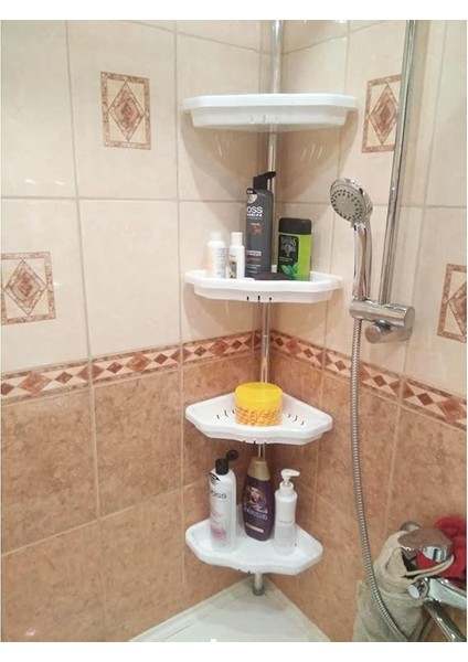 Banyo Köşe Rafı, Aluminyum, Beyaz indirimleri