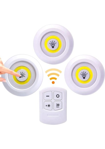 Işık, Yapışkan, Kablosuz Aydınlatma Için, 3 Led, Pille Çalışan, Kablosuz, Iç Mekan, Dolaplar, Mutfak, Yatak Odası, Prizsiz Banyo Için