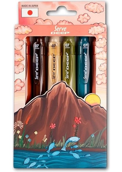 Deep Mekanik Kurşun Kalem, Toprak Tonları, 0.7 Mm, 6'lı Kutu modelleri