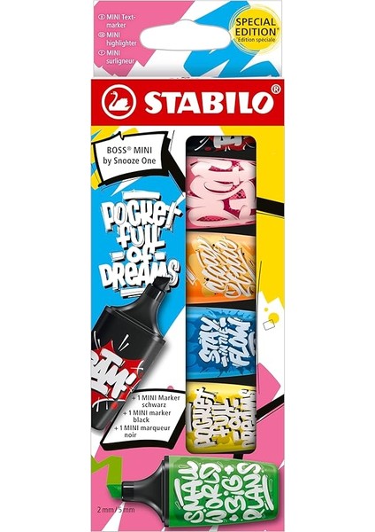 - Fosforlu Kalem - Boss Mını By Snooze One - 6'lı Paket - Çeşitli Renkler