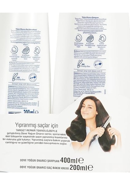 Saç Bakım Şampuanı Yoğun Onarıcı Yıpranmış Saçlar Için (400 ml Şampuan + 200 ml Saç Bakım Kremi) modelleri