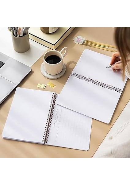 A5 Spiralli Karton Kapak 2’li Set Düz Çizgisiz Okul Defteri 80 Yaprak, Ders Programlı Kiraz fırsatları