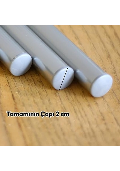 Alüminyum Metal Oklava 3'lü Set Börek Hamur Yufka Açma Silindir Yuvarlak Uzun Kısa Mutfak Araç modelleri