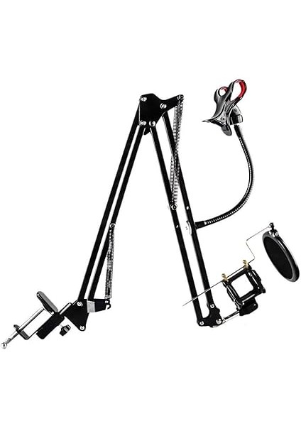 3in1 Hareketli Tasarım Profesyonel Mikrofon Standı + Pop Filtre + Telefon Tutucu - AL2552 fiyatları