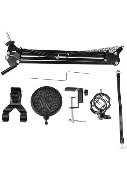 3in1 Hareketli Tasarım Profesyonel Mikrofon Standı + Pop Filtre + Telefon Tutucu - AL2552 fırsatları