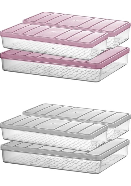 Home - Nora 3'lü 1 Büyük + 2 Küçük Boy Açık Gri Saklama Kabı