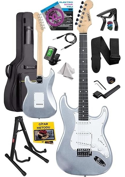 RPH-30SL-ST Gül Klavye Silver Strat Kasa Sss Elektro Gitar Seti fiyatları