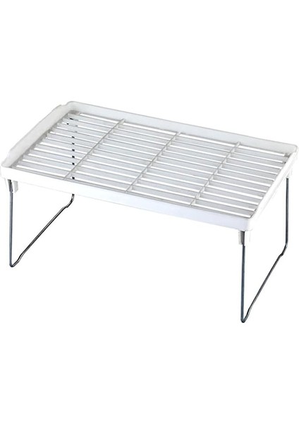 Dolap Içi Raf Düzenleyici, Metal Ayaklı, Plastik Mutfak Rafı, Tezgah Üstü Yer Kazandıran Organizer, 14X30CM