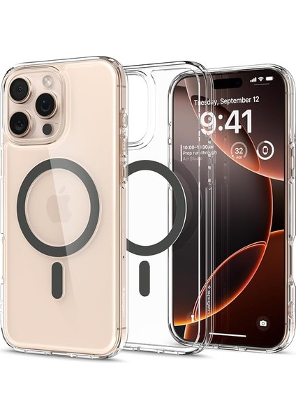 iPhone 16 Pro Max Ince Magsafe Kılıf Ultra Hybrid Sararma Karşıtı Duraclear™ Hava Kanalı Teknolojisi™ Askeri Sınıf Koruma Magfit Graphite Şeffaf Kapak - ACS07999