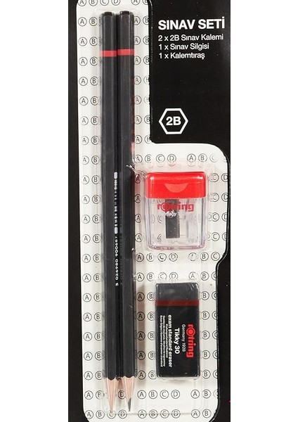 RO-2090068WK Sınav Seti - Sınav Kalemi, Silgi, Kalemtraş, Siyah fiyatları