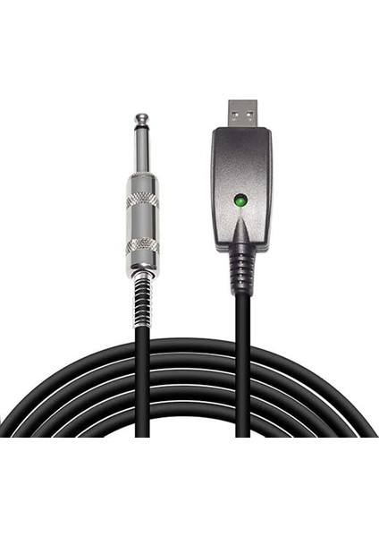 USB Gitar Andio Kablosu USB Erkek Arayüzü - 6,35MM (1/4 Inç) Mono Elektro Gitar Bağlantı Kablosu Profesyonel Gitardan Pc'ye Windows/macos ile Uyumlu USB Bağlantı Kablosu - Hem 44,1 Khz Hem D